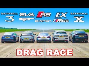 BMW iX M60 v EV6 GT v RS e-tron v Model 3 v Model X: DRAG RACE